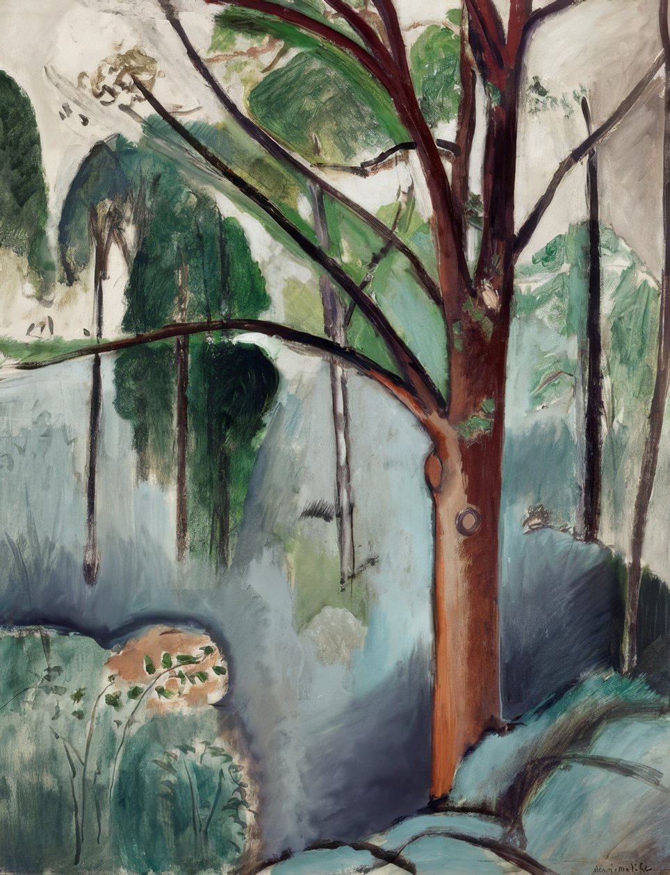 Drzewa nad jeziorem w Trivaux autorstwa Henri Matisse