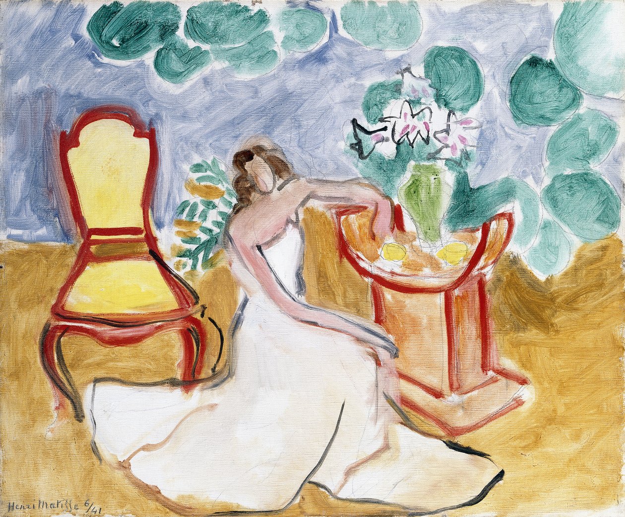 Młoda dziewczyna w białej sukience autorstwa Henri Matisse