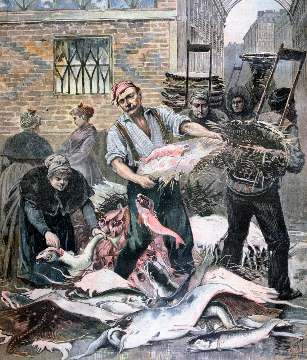 Targ rybny, Paryż, 1893 autorstwa Henri Meyer