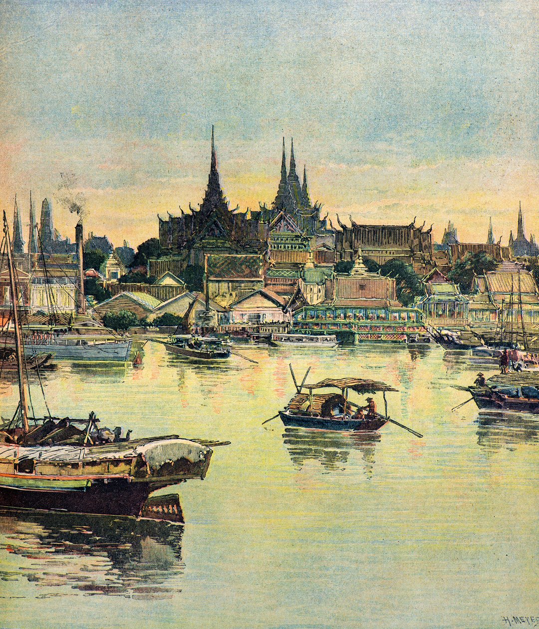 Widok na Bangkok autorstwa Henri Meyer