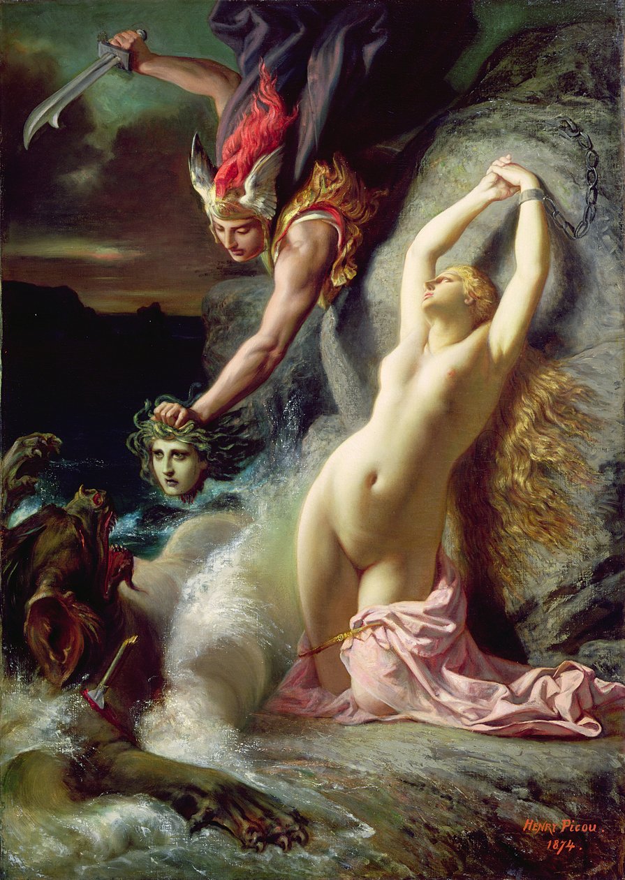 Andromeda przykuta do skały, 1874 autorstwa Henri Pierre Picou
