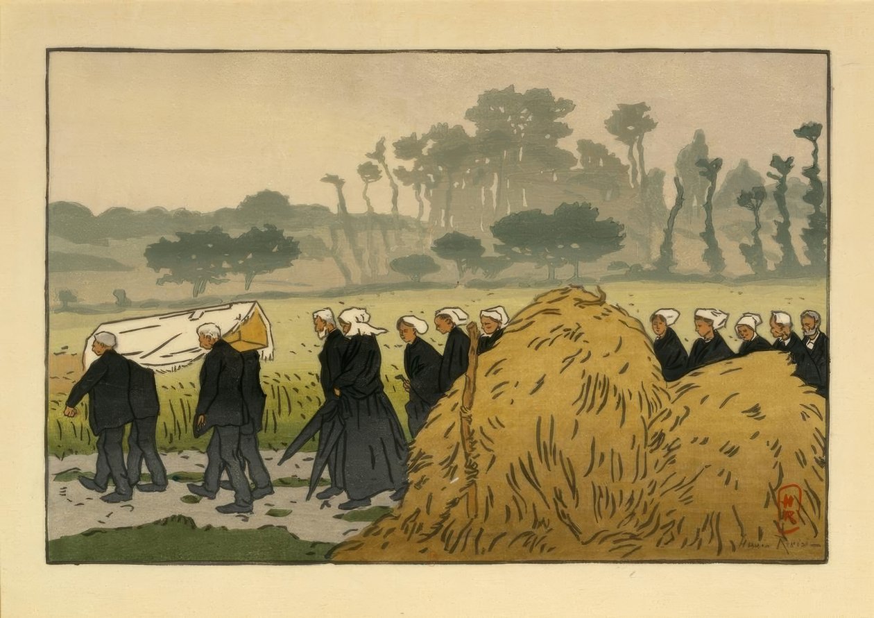 Pogrzeb w Trestraou autorstwa Henri Rivière
