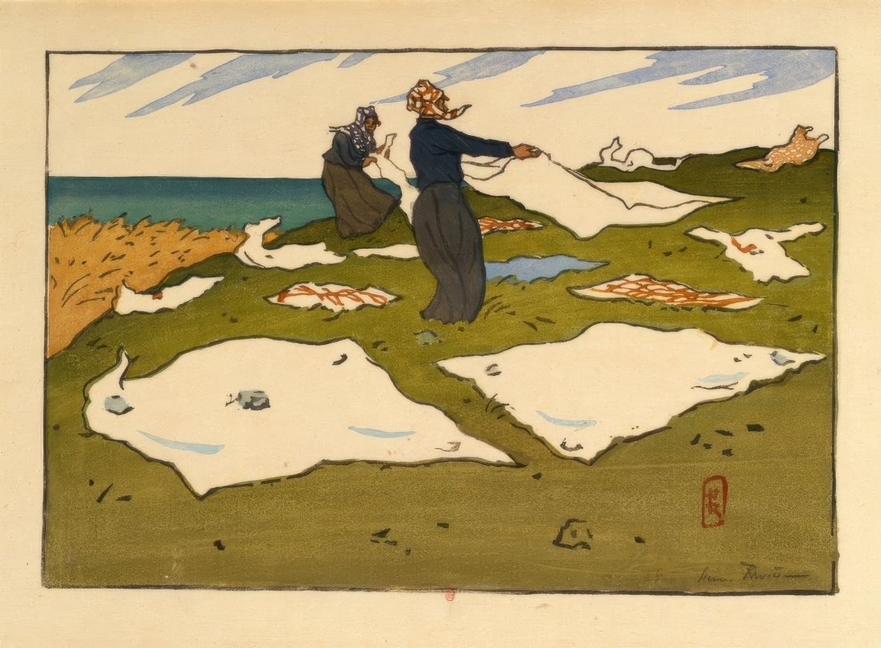 Suszenie ubrań dla kobiet (Saint-Briac) autorstwa Henri Rivière