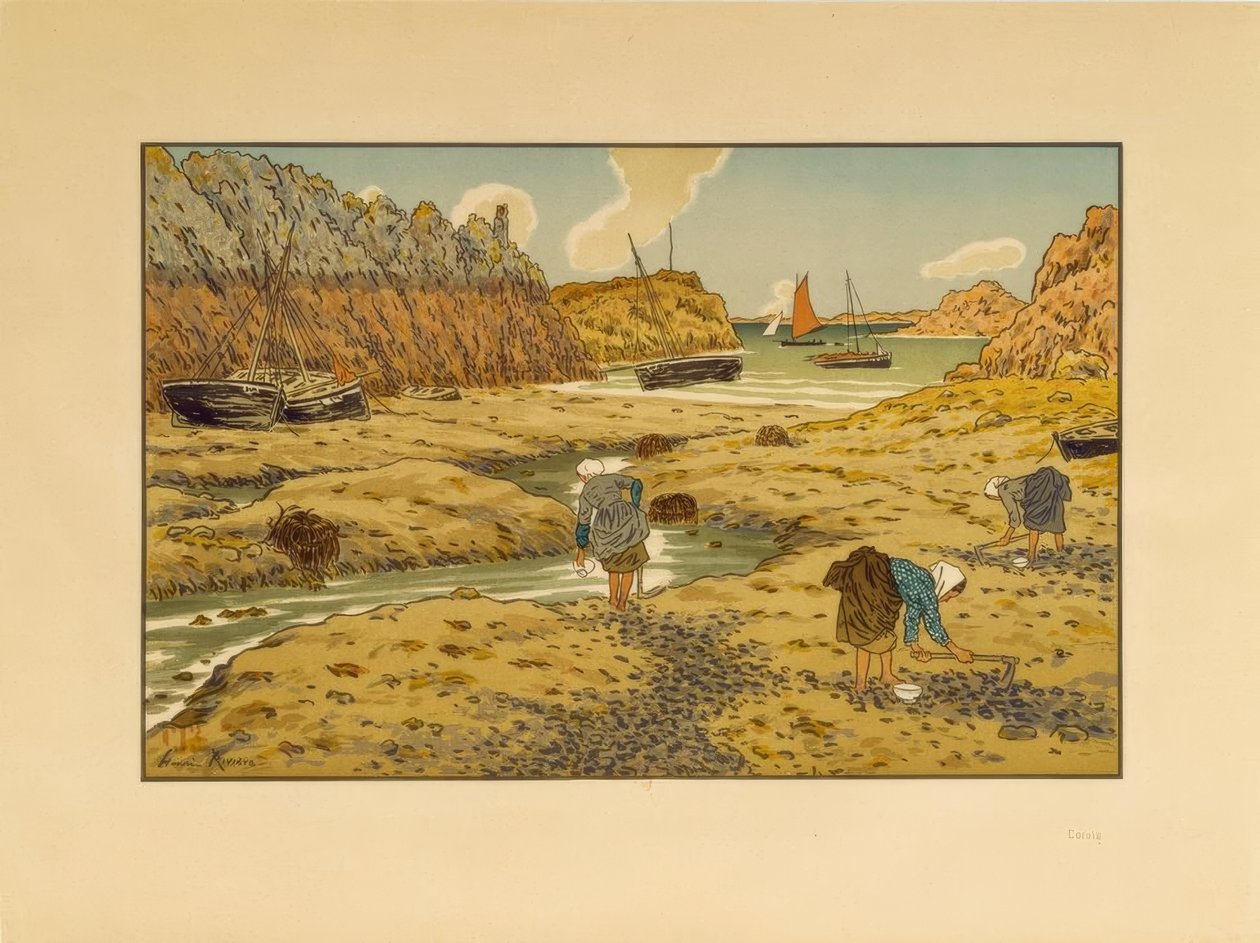 Port Loguivy podczas odpływu autorstwa Henri Rivière