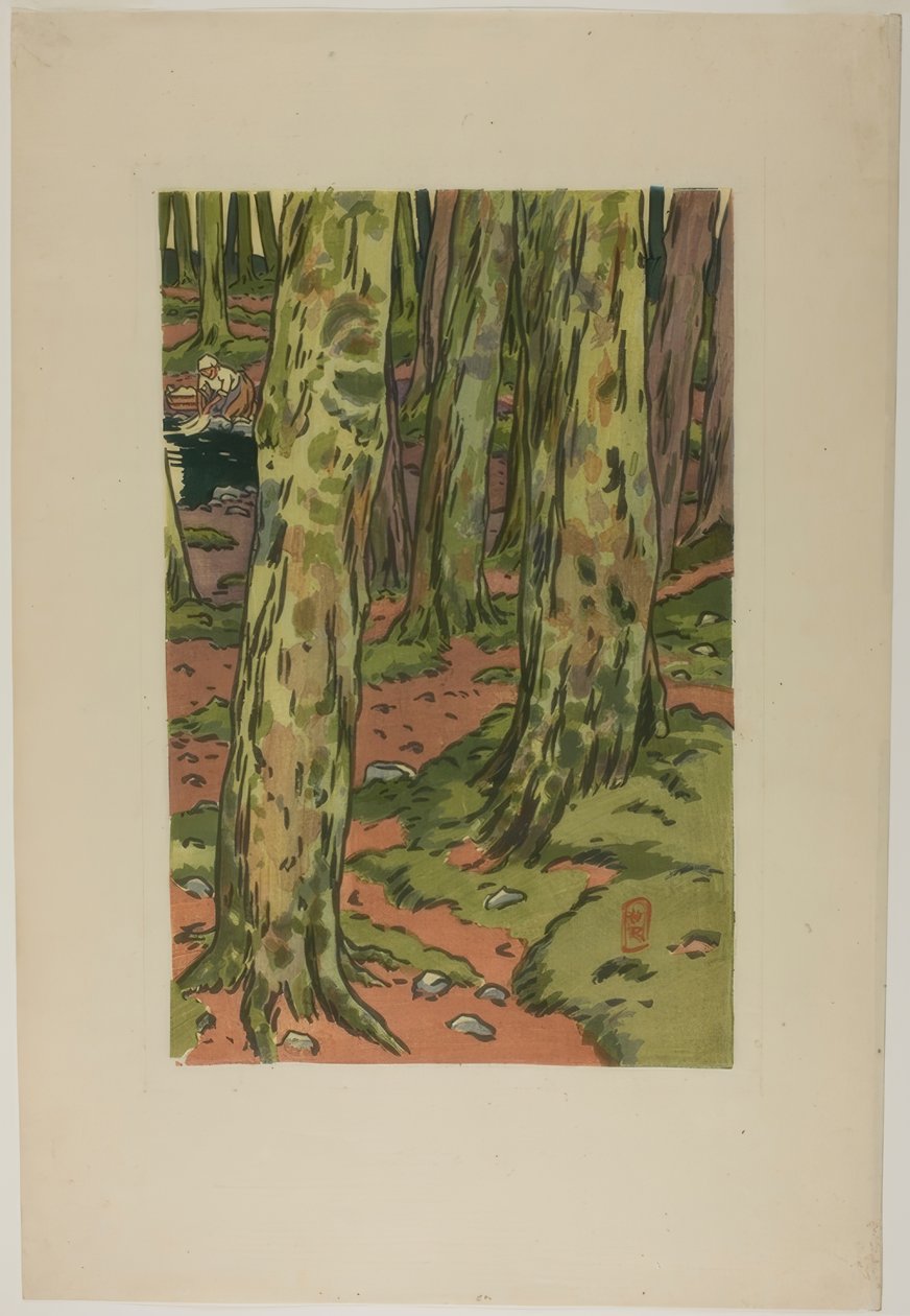 Pralnia w lesie w Loguivy autorstwa Henri Rivière