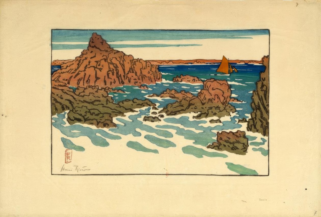 Le Perron (Saint-Briac) autorstwa Henri Rivière