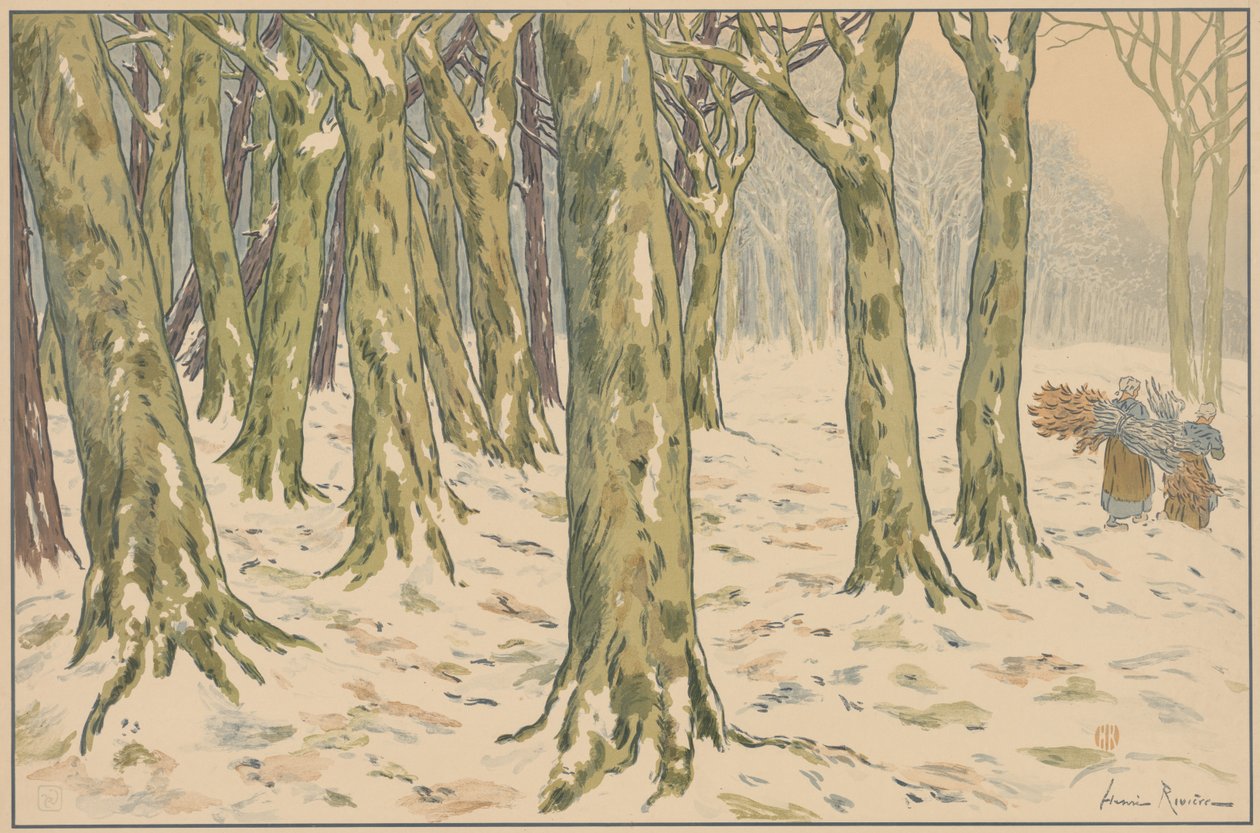 Lasy, Zima autorstwa Henri Rivière