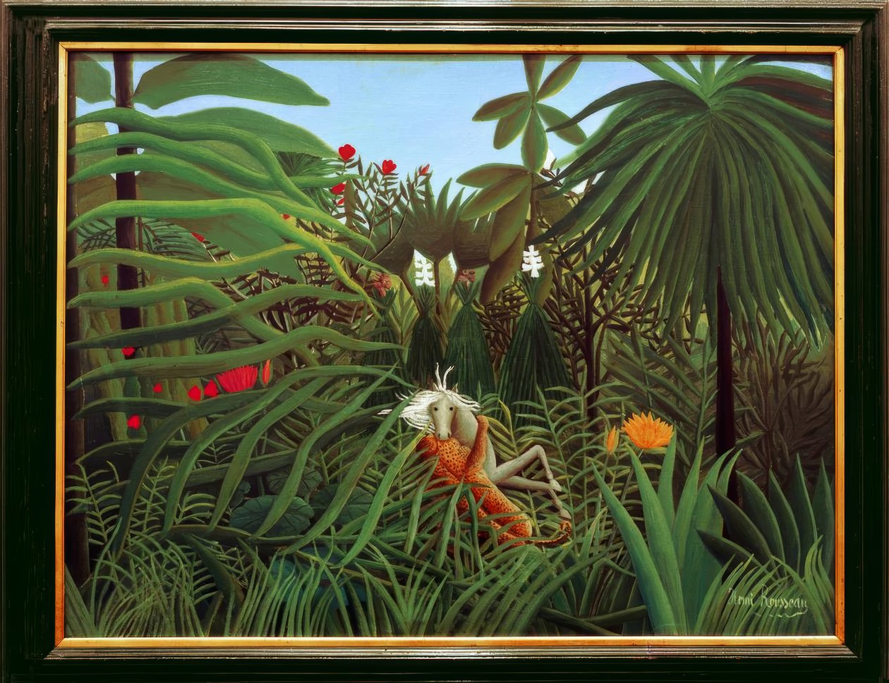 Koń zaatakowany przez jaguara autorstwa Henri Rousseau