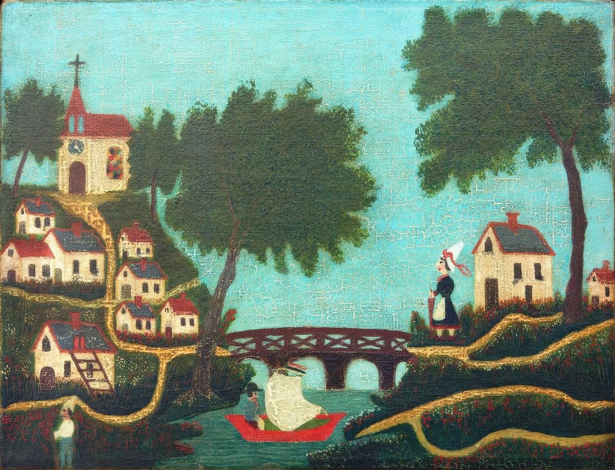 Krajobraz, most autorstwa Henri Rousseau