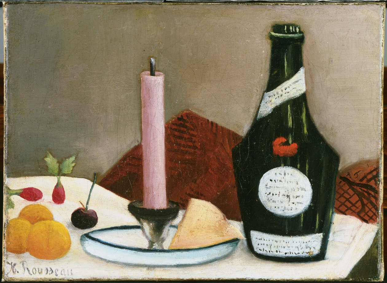 Różowa świeca autorstwa Henri Rousseau