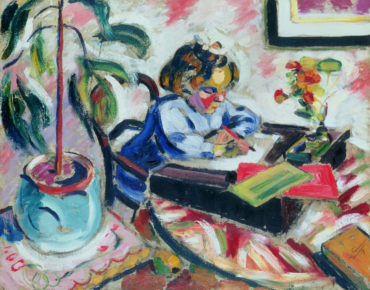 Mała uczennica autorstwa Henri Victor Gabriel Le Fauconnier