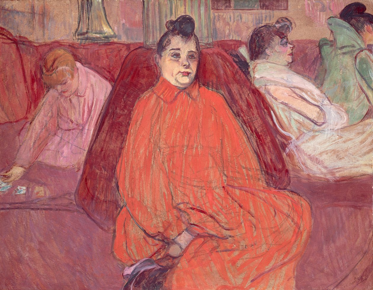 W salonie, sofa autorstwa Henri de Toulouse Lautrec
