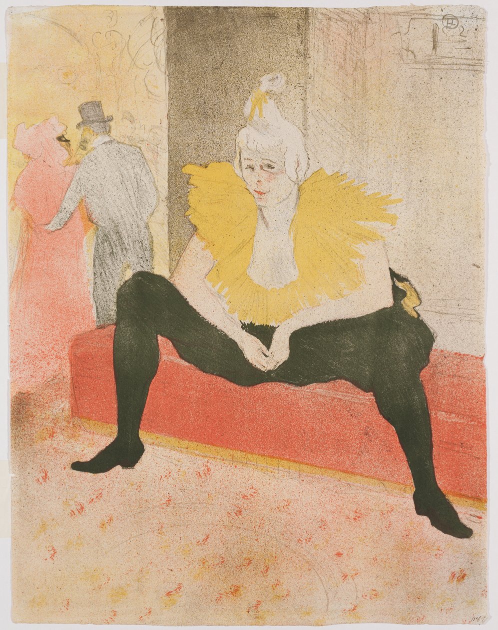 Siedzący klaun (Mlle Cha-U-Kao) autorstwa Henri de Toulouse Lautrec