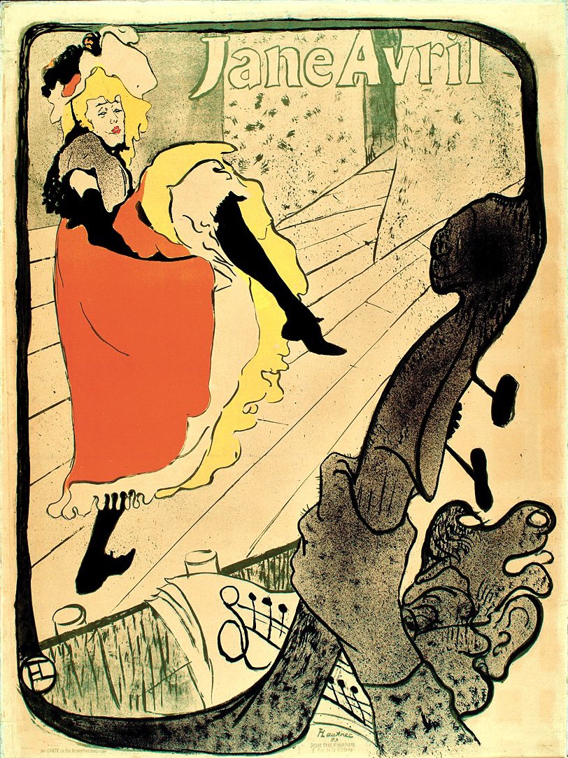 Jane Avril, 1893., 1893. autorstwa Henri de Toulouse Lautrec