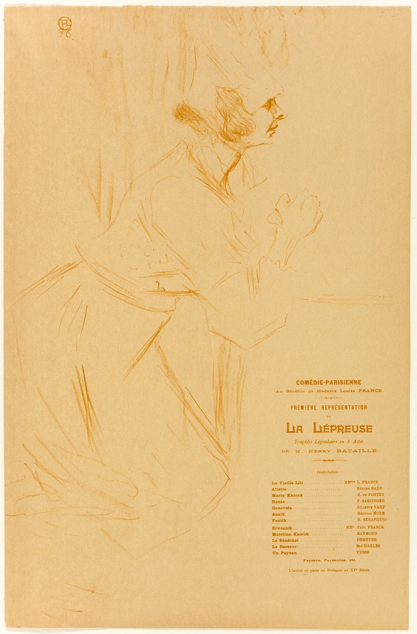 Program dla La Lépreuse autorstwa Henri de Toulouse Lautrec