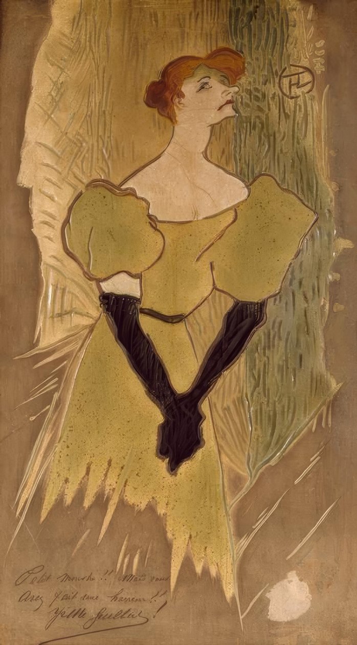 Toulouse-Lautrec, Yvette Guilbert / Terrakottaplatte, 1895 autorstwa Henri de Toulouse Lautrec