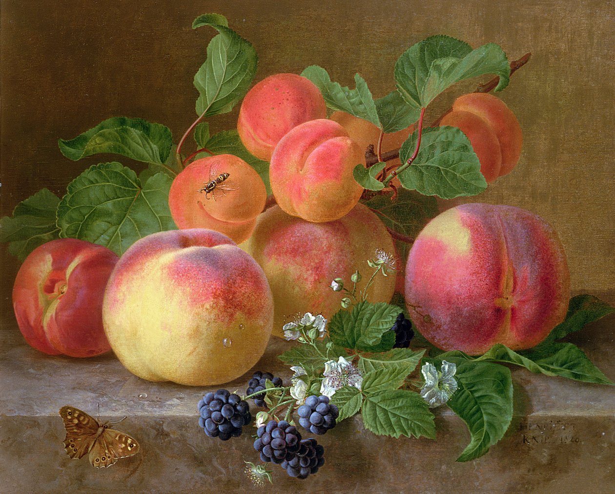 Martwa natura brzoskwini autorstwa Henriëtte Ronner Knip