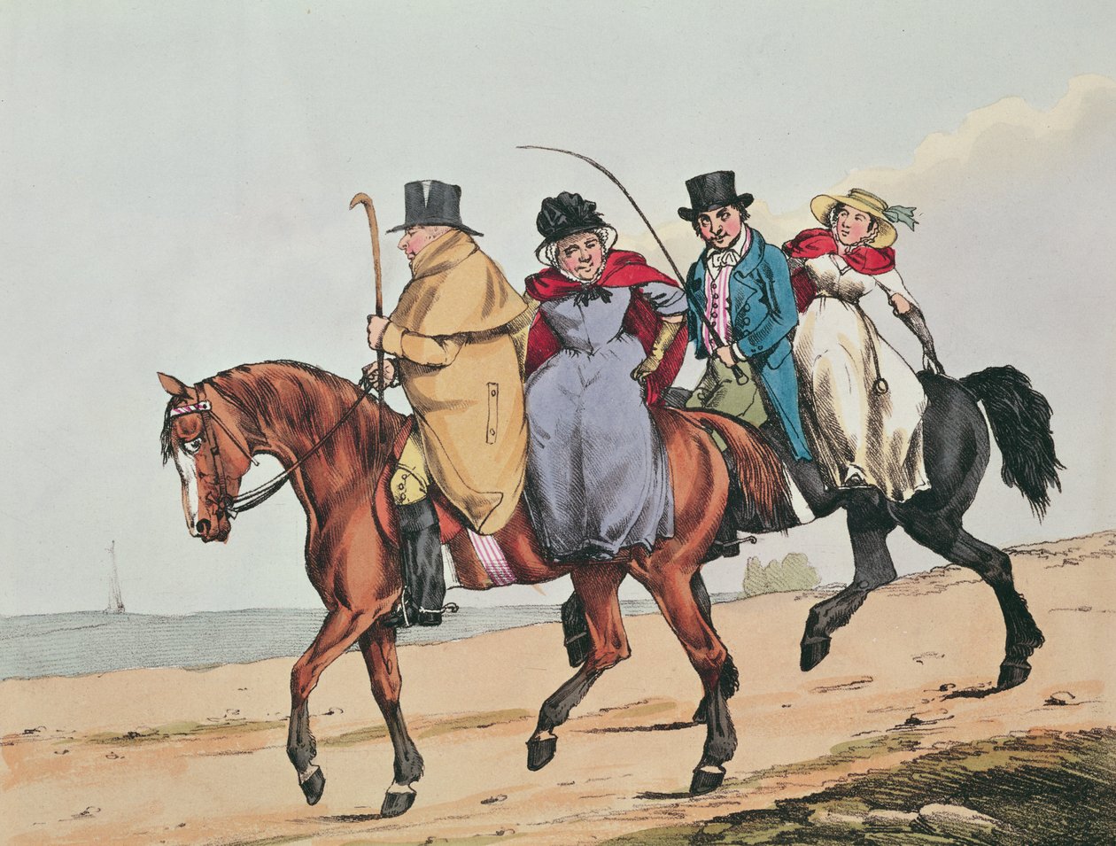 Yeomanry of England z wizytą, 1821 (akwaforta kolorowa) autorstwa Henry Aiken