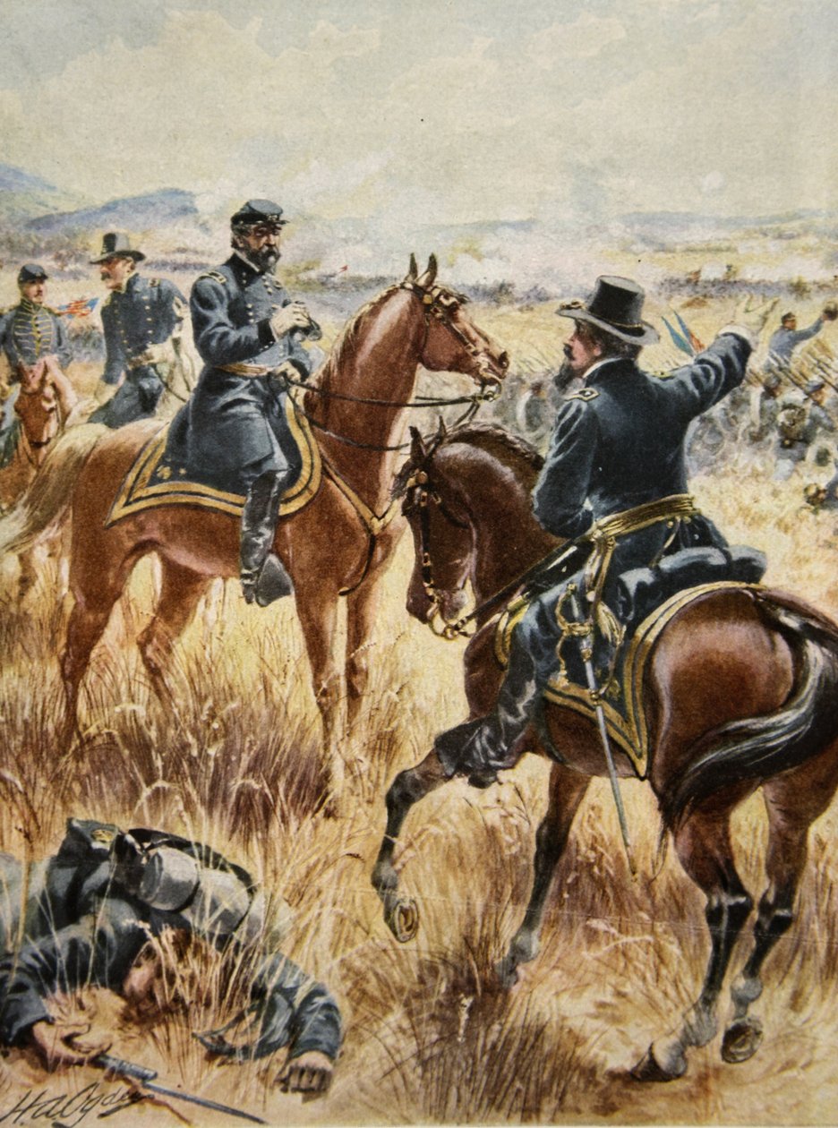 Generał dywizji George Meade w bitwie pod Gettysburgiem 2 lipca 1863 r. autorstwa Henry Alexander Ogden