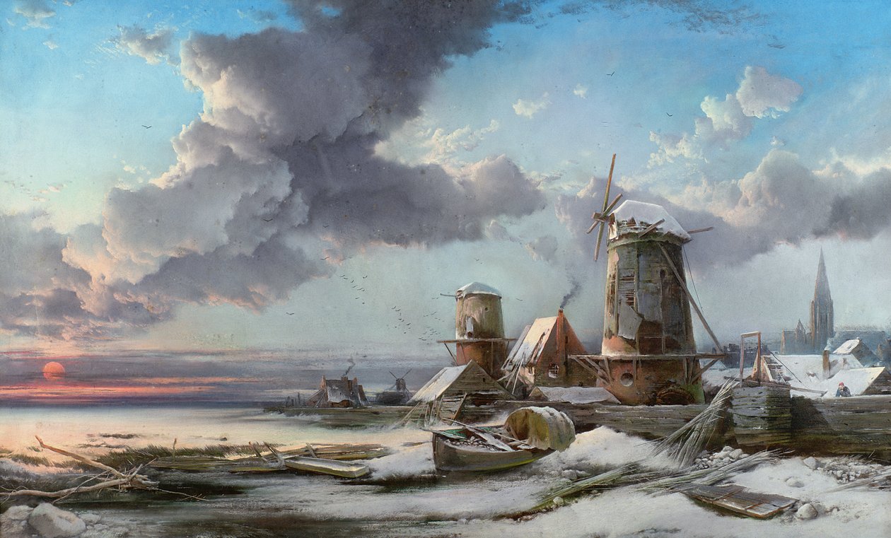 Mroźny wschód słońca, Lejda autorstwa Henry Bright