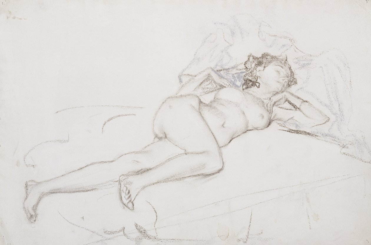 Śpiąca Akt (pastel na papierze) autorstwa Henry Bryson Burroughs