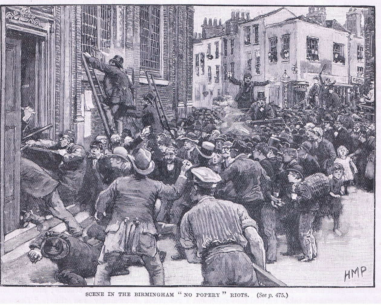 Scena w „Bez zamieszek papieskich”, Brimingham 1868 AD autorstwa Henry Marriott Paget