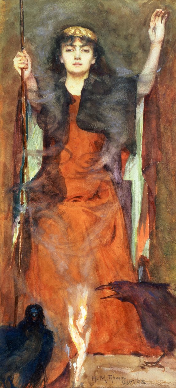 Czarodziejka, 1898 (wc i gwasz na papierze) autorstwa Henry Meynell Rheam