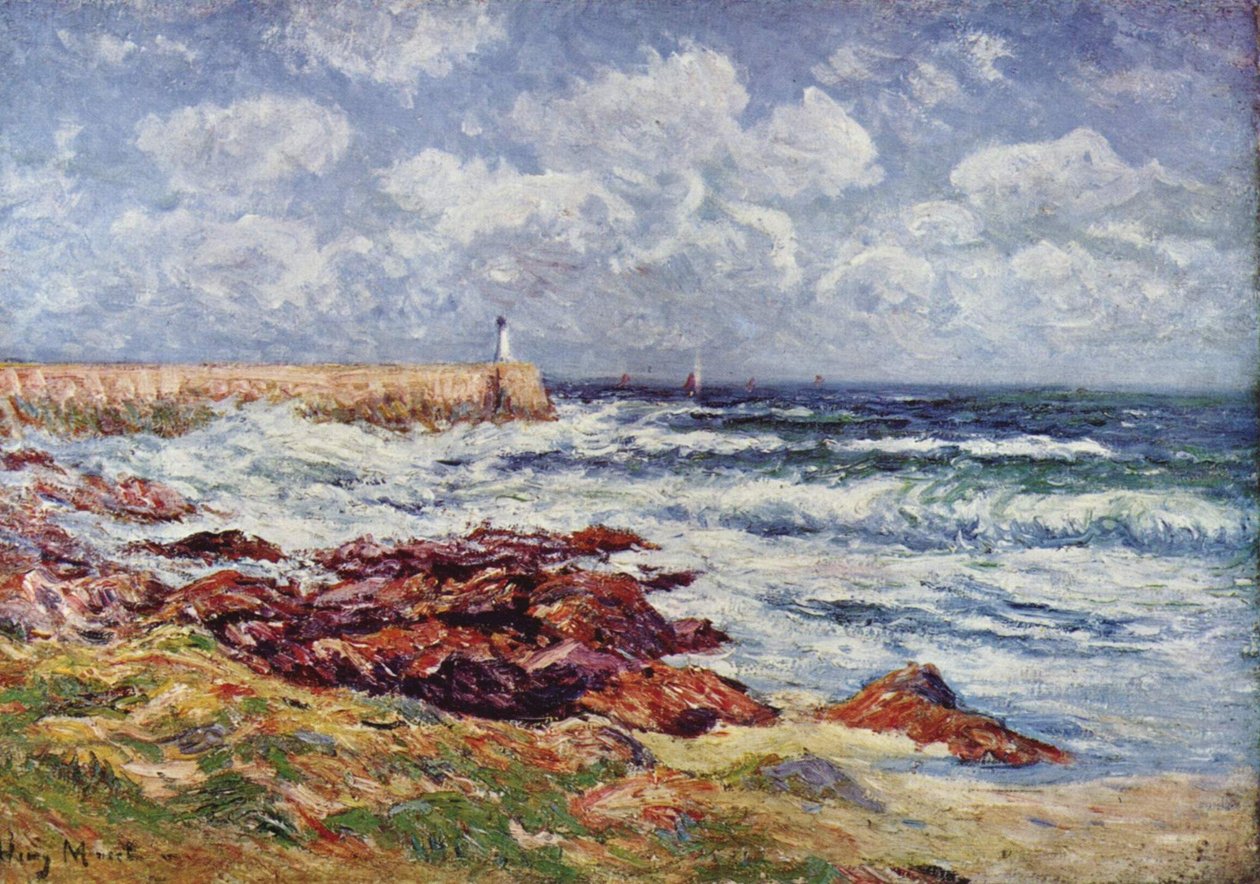 Molo portu AudiernenFrancais: Le port dAudiernen autorstwa Henry Moret