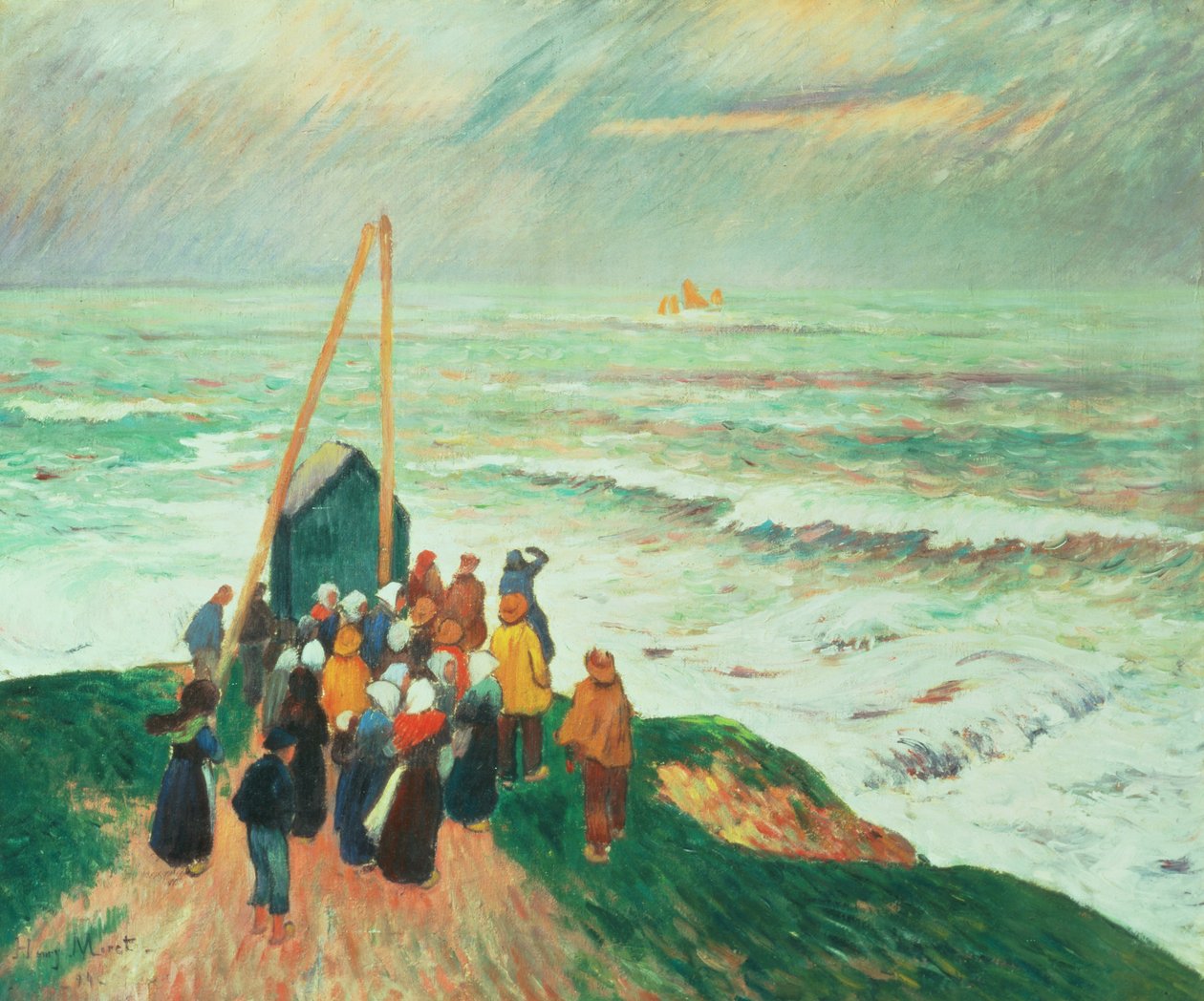 Oczekiwanie na powrót rybaków w Bretanii, 1894 r. autorstwa Henry Moret