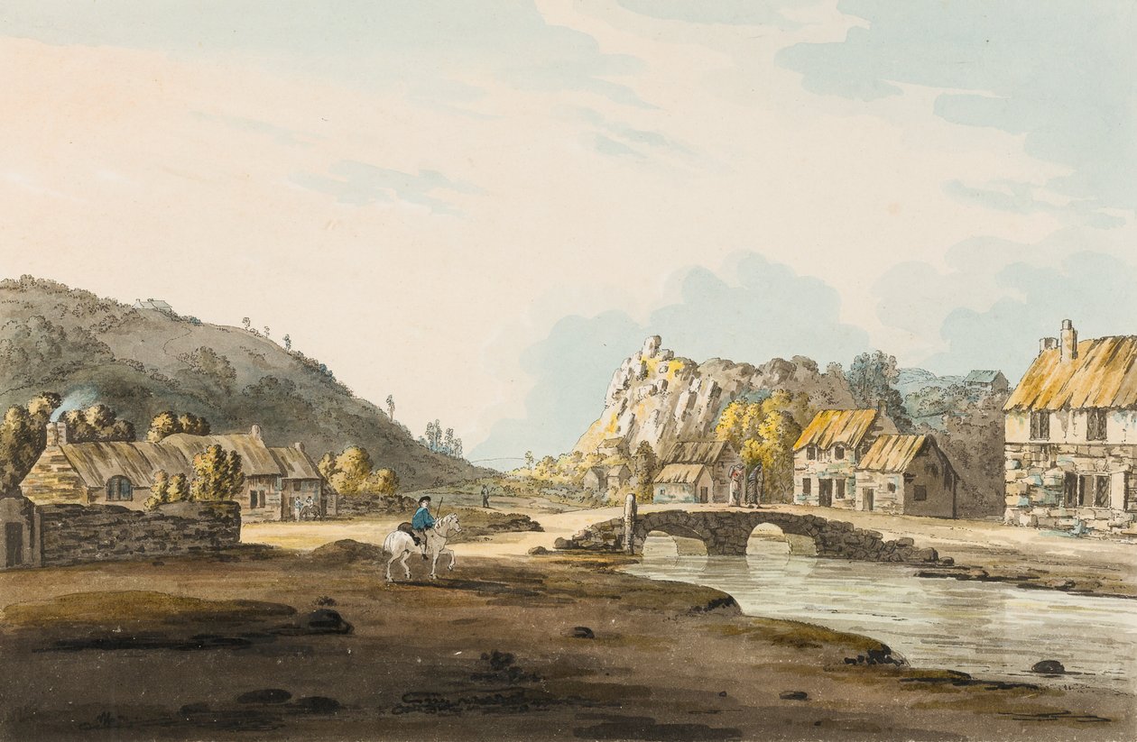 Most Tolcarne [Newlyn], ok.1804 (wc na papierze) autorstwa Henry Pendarves Tremenheere