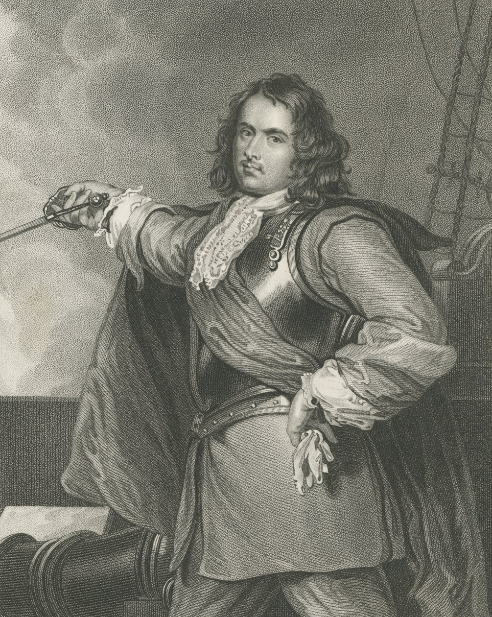 Admiral Blake (grawerowanie punktowe) autorstwa Henry Perronet Briggs