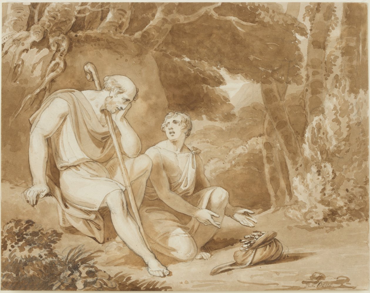 Ilustracja do "Komusa" (tusz i ołówek na papierze) autorstwa Henry Pierce Bone