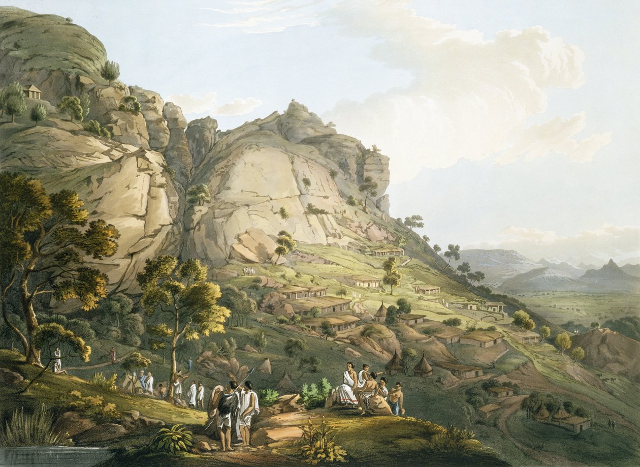 Miasto Abha w Abisynii, ryt J. Bluck (fl.1791-1831) 1809 (akwatinta) autorstwa Henry Salt