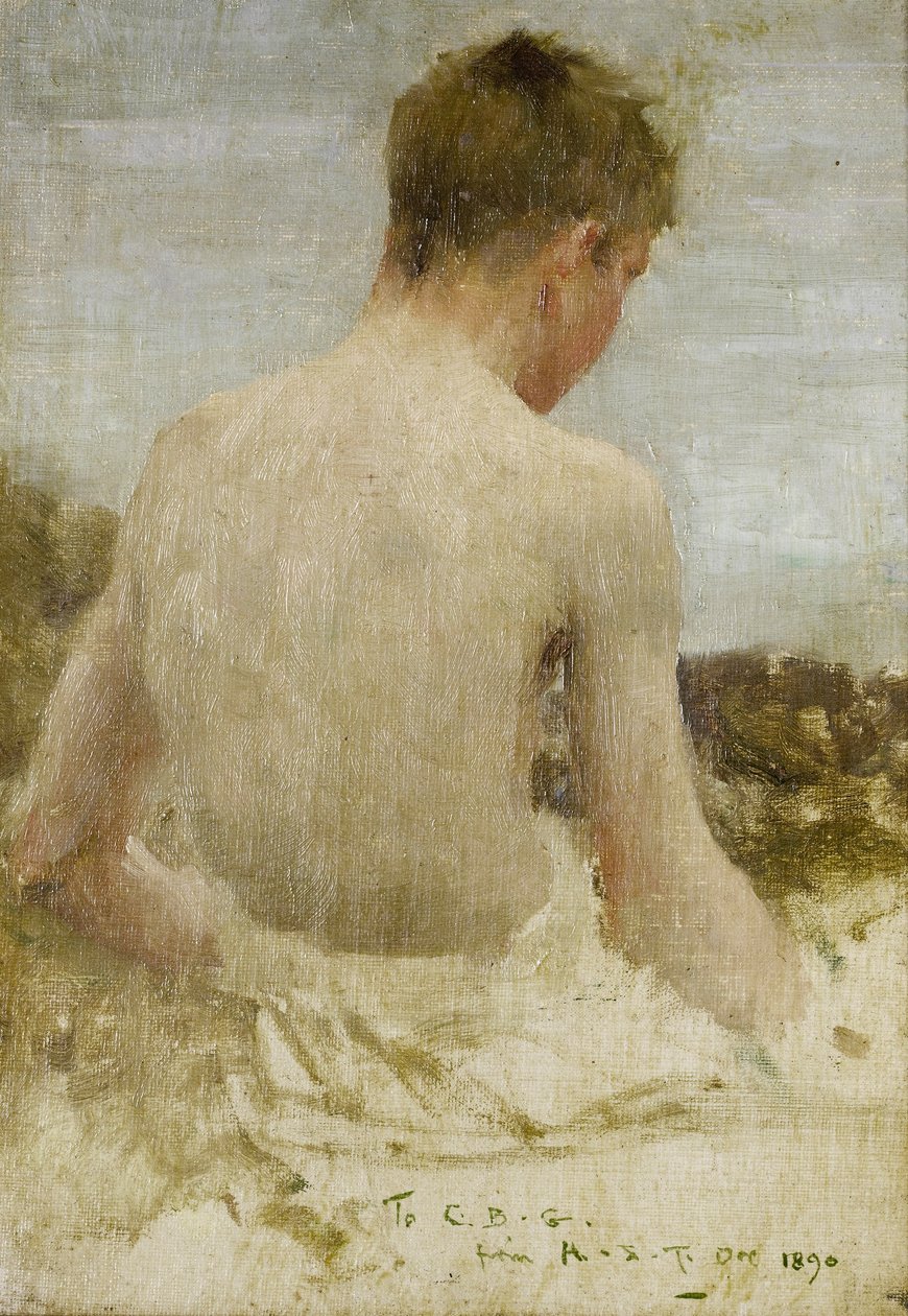 Tył kąpiącego się chłopca autorstwa Henry Scott Tuke