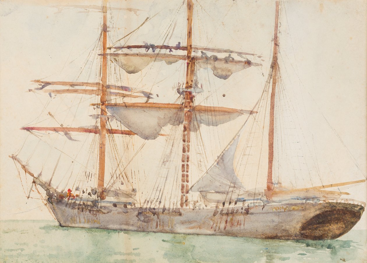 Barque at Anchor (wc ant popieriaus)poli autorstwa Henry Scott Tuke