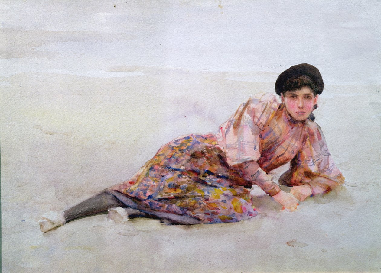 Dziewczyna na plaży autorstwa Henry Scott Tuke