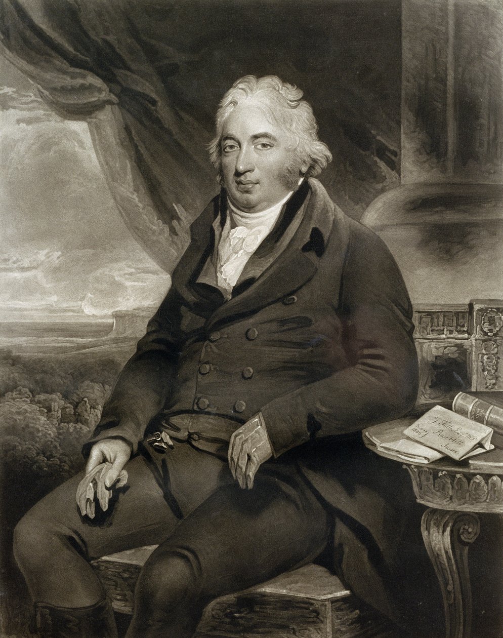 J. Fuller Esq, M.P., wyryty przez C. Turnera, 1808 (mezzotinta) autorstwa Henry Singleton
