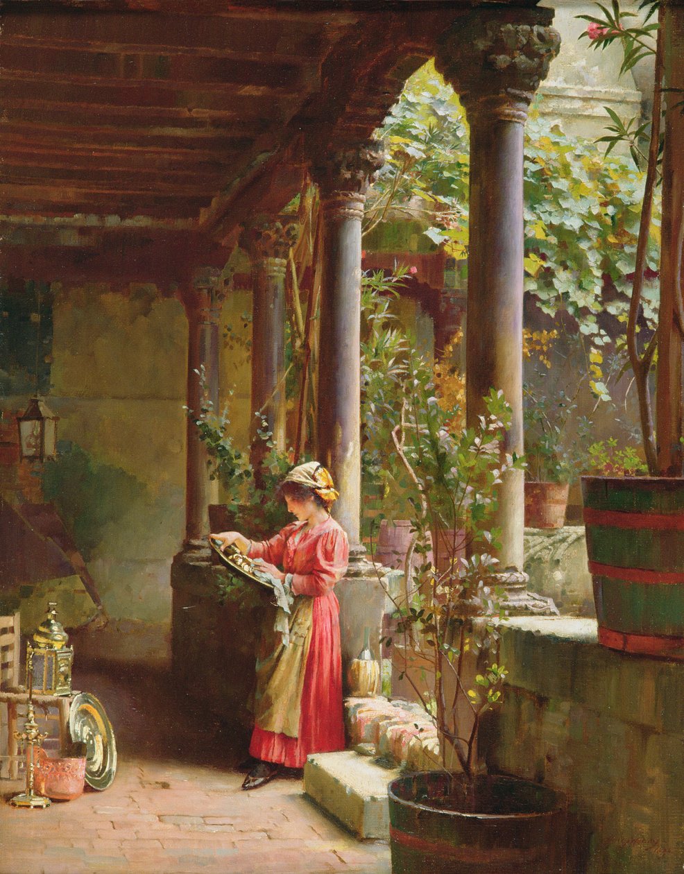 Dziedziniec w Wenecji, 1896 autorstwa Henry Woods