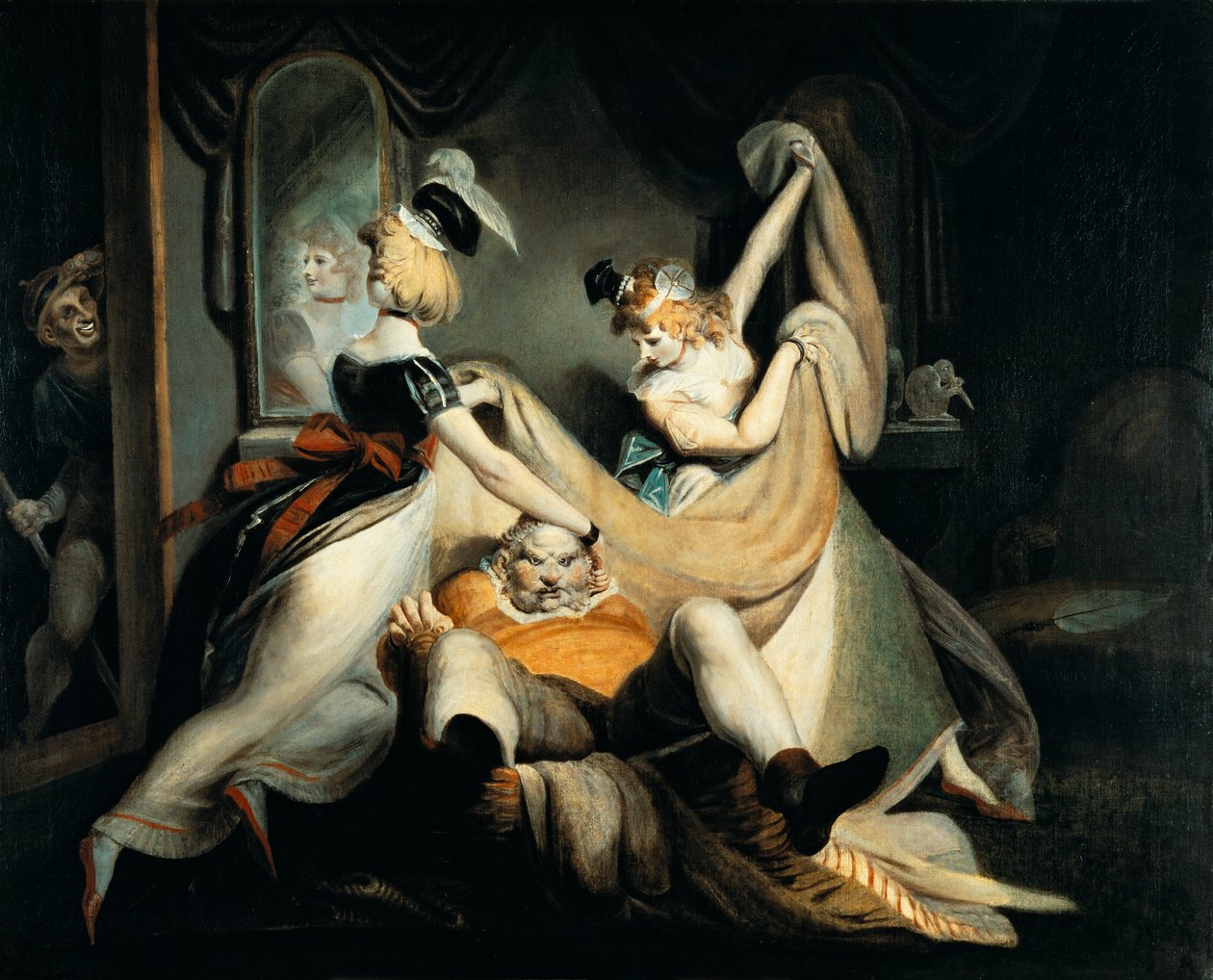 Falstaff w koszu na pranie autorstwa Johann Heinrich Füssli
