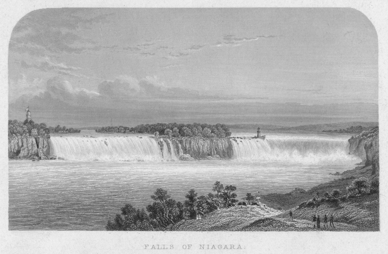 Wodospady Niagary, połowa XIX wieku. autorstwa Henry Adlard