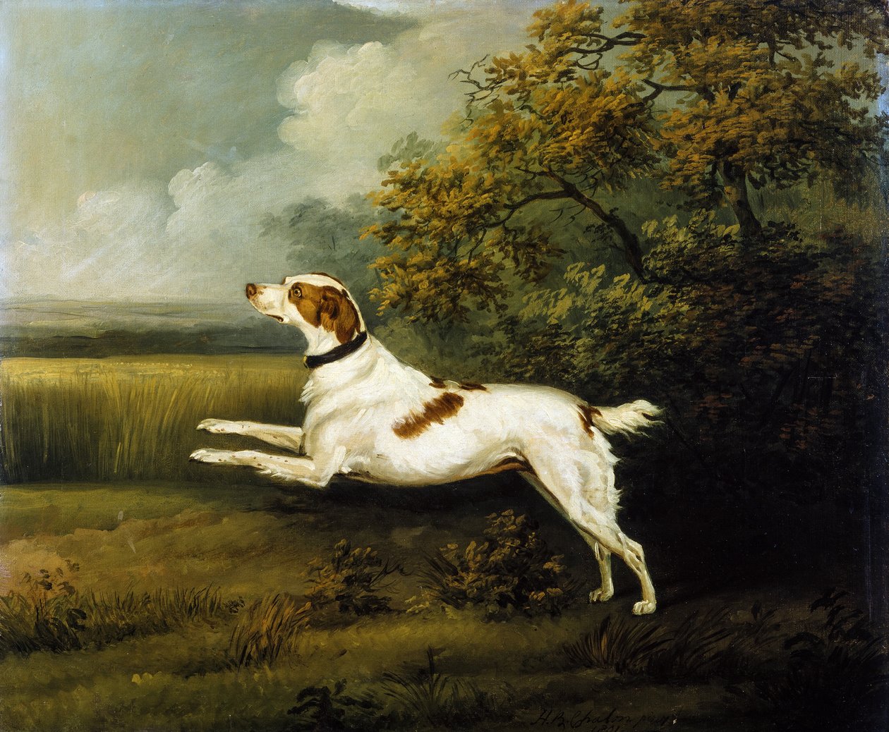 Springer spaniel w krajobrazie autorstwa Henry Bernard Chalon