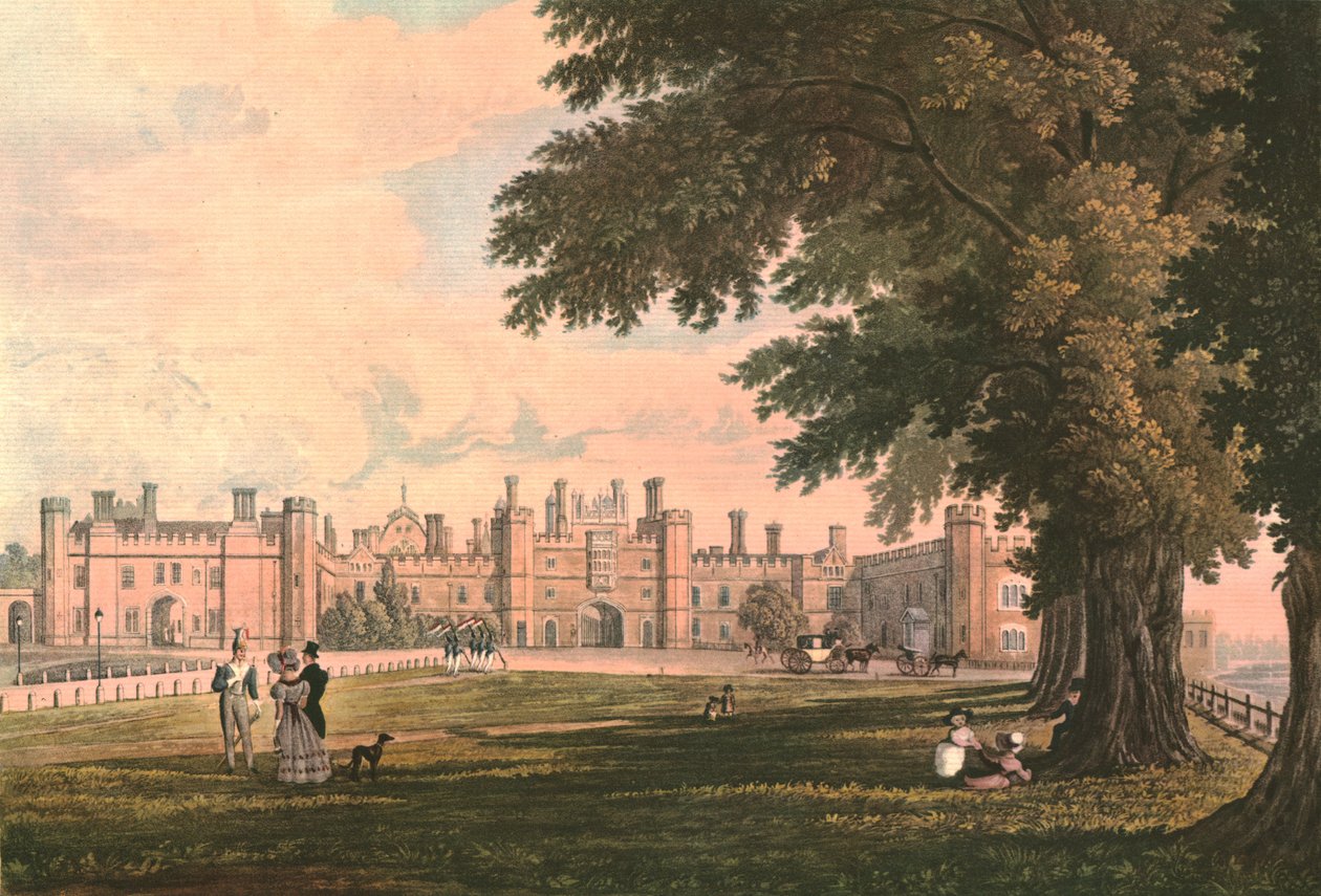Pałac Hampton Court, c1827. autorstwa Henry Bryan Ziegler