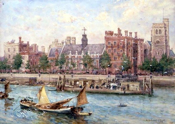 Pałac Lambeth od mostu autorstwa Henry Edward Tidmarsh