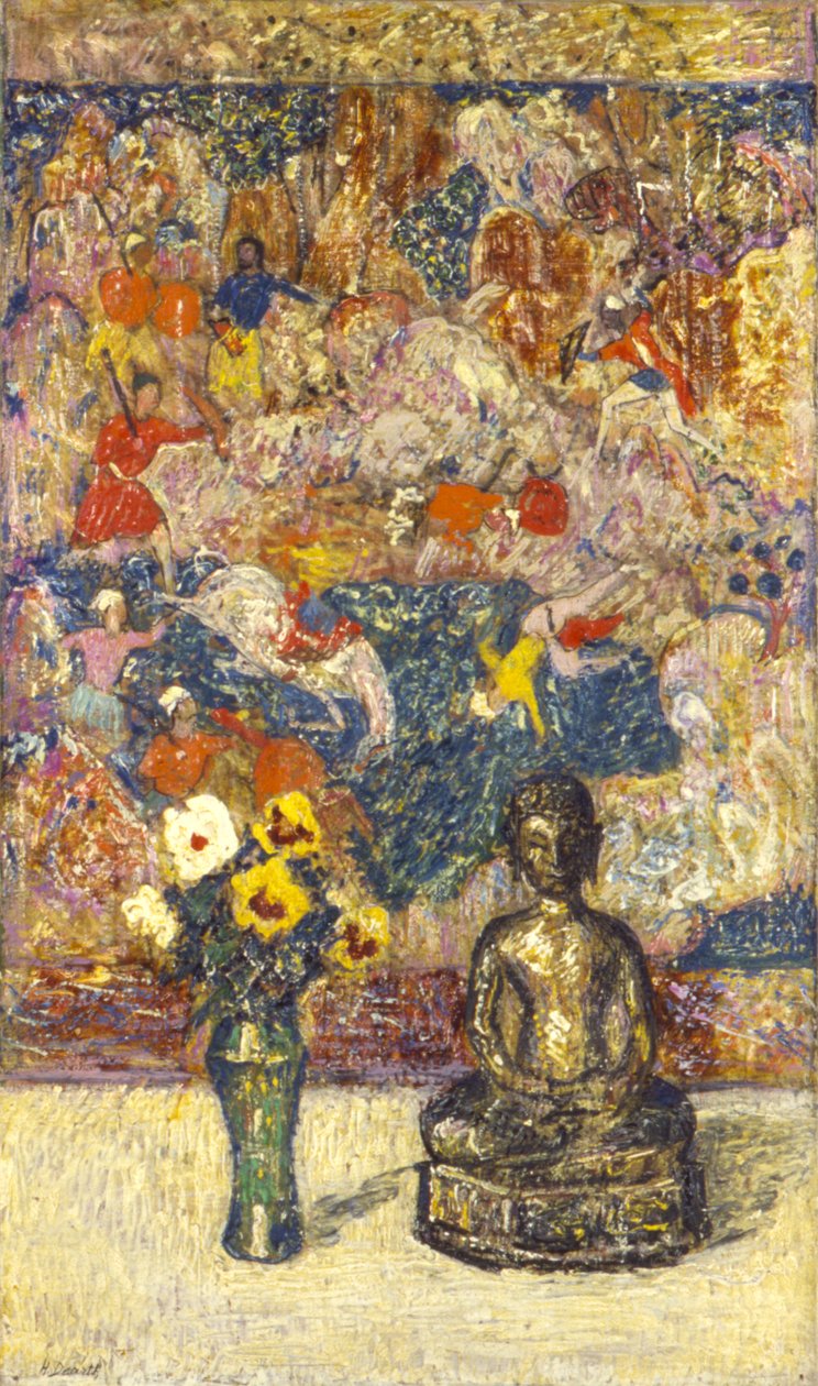 Brązowy Budda (olej na płótnie) autorstwa Henry Golden Dearth