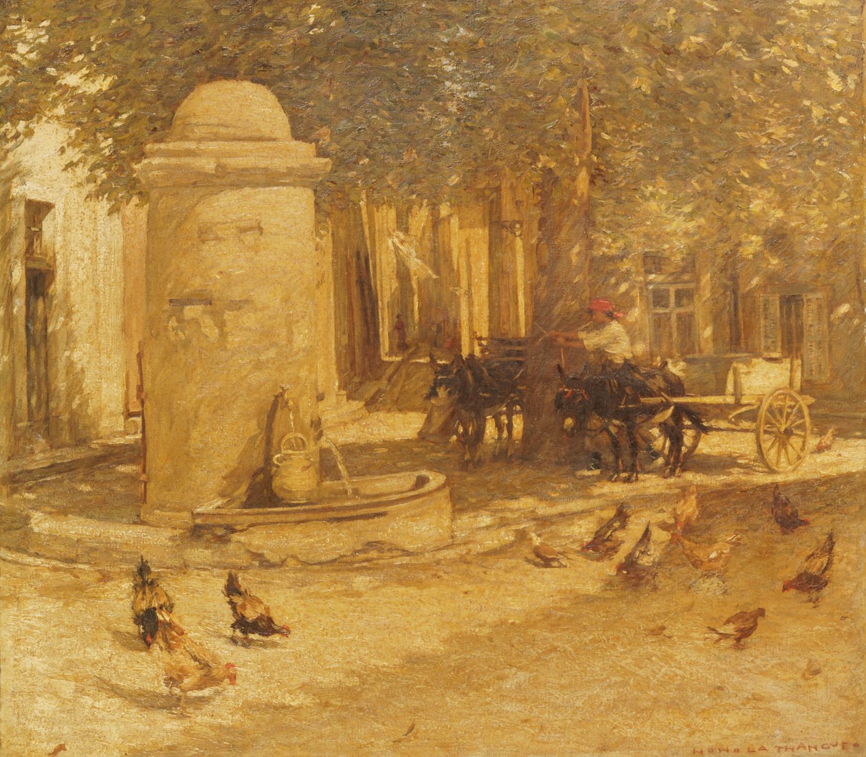 Fontanna w prowansalskiej wiosce autorstwa Henry Herbert La Thangue