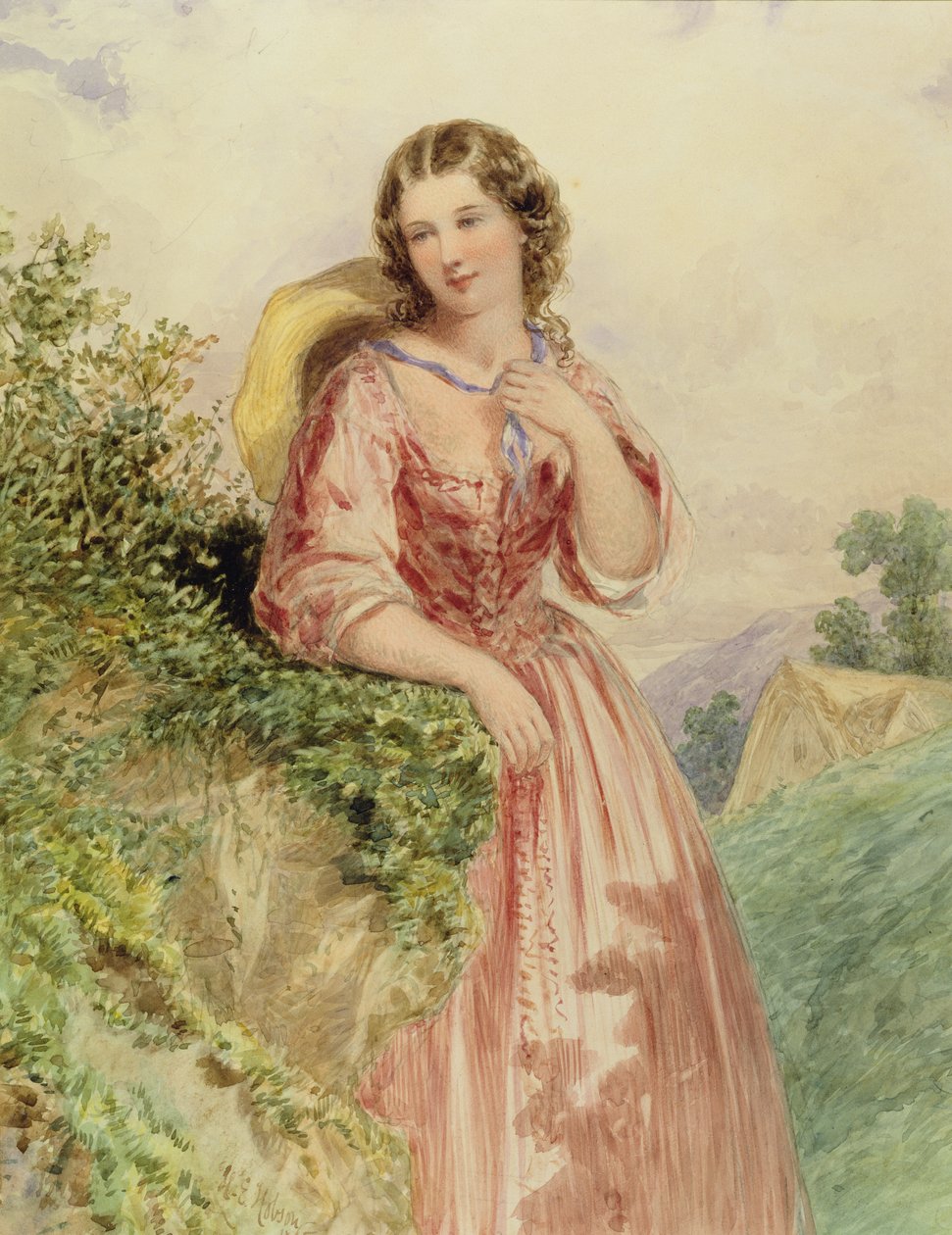 Wiejska dziewczyna, XIX w. autorstwa Henry Hobson