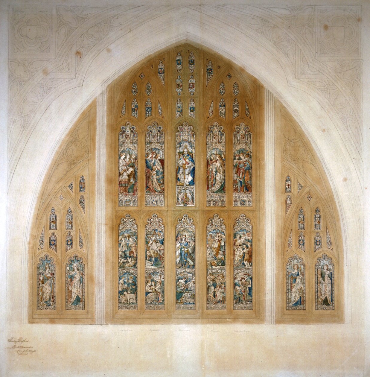 Projekt witrażu, 1869. autorstwa Henry Hughes