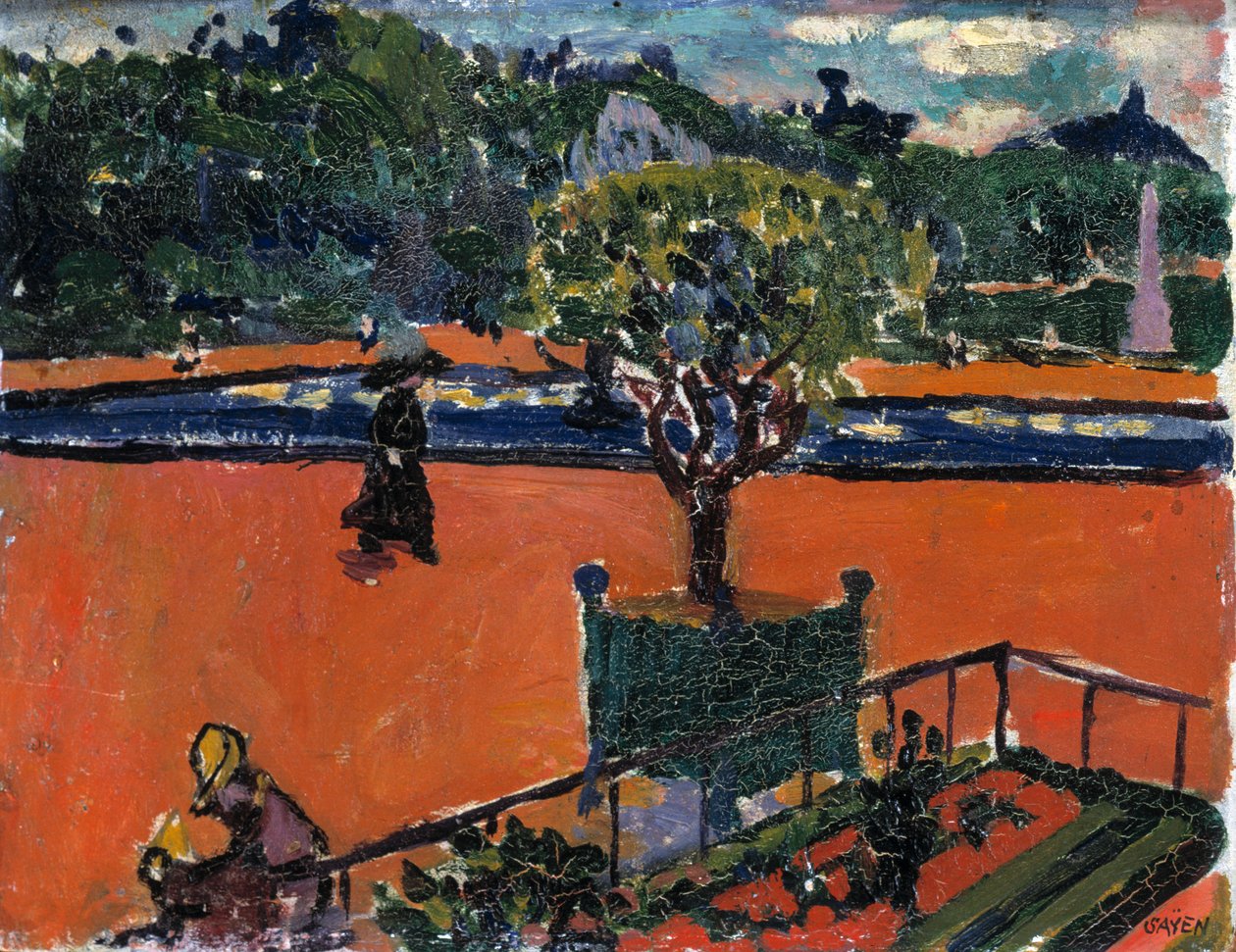 W Ogrodach Luksemburskich, 1910-1912. autorstwa Henry Lyman Saÿen