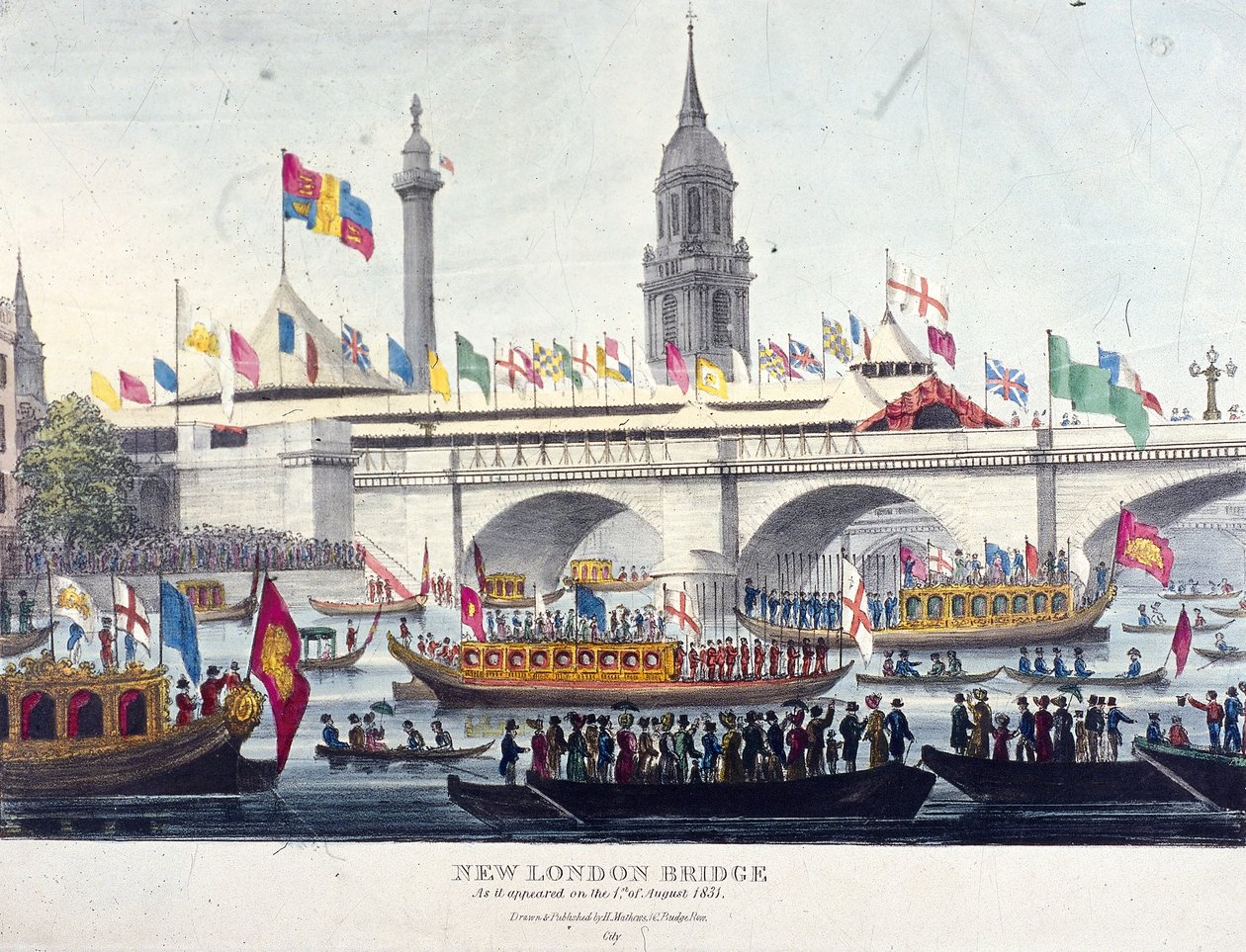 London Bridge nowy, Londyn, 1831 autorstwa Henry Matthews
