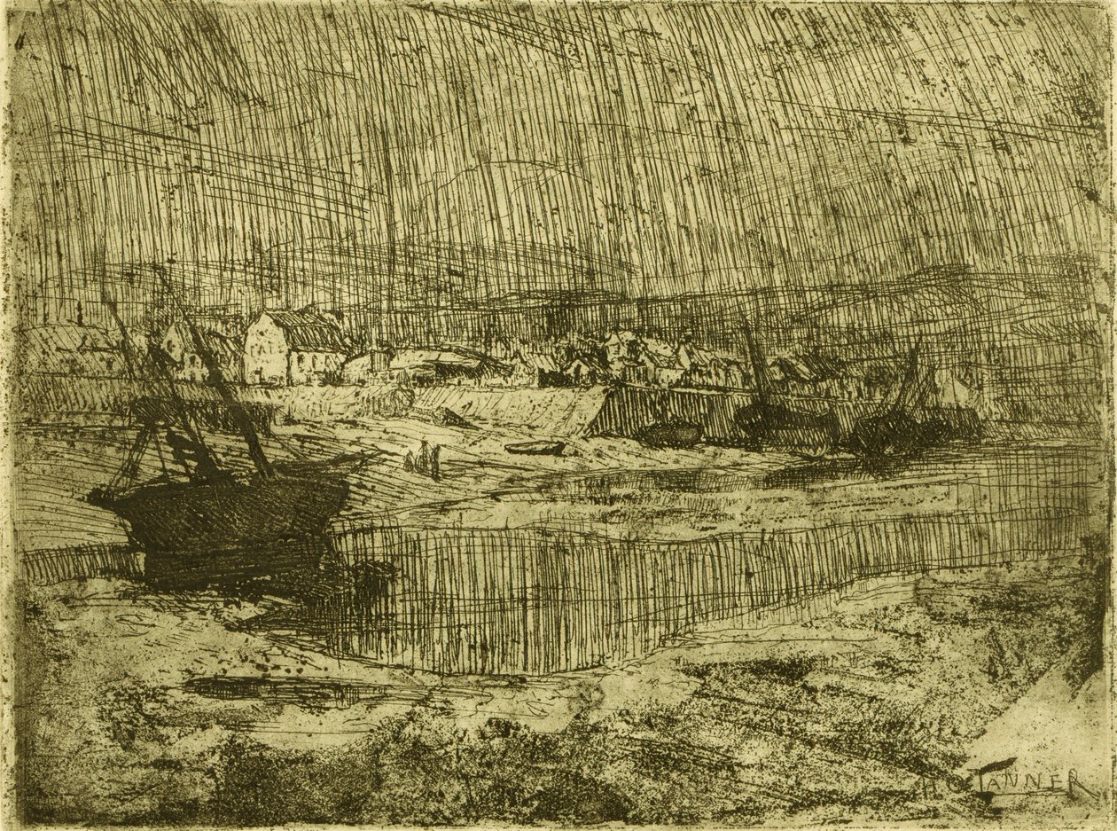 Przewrócone łodzie rybackie, Bretania autorstwa Henry Ossawa Tanner